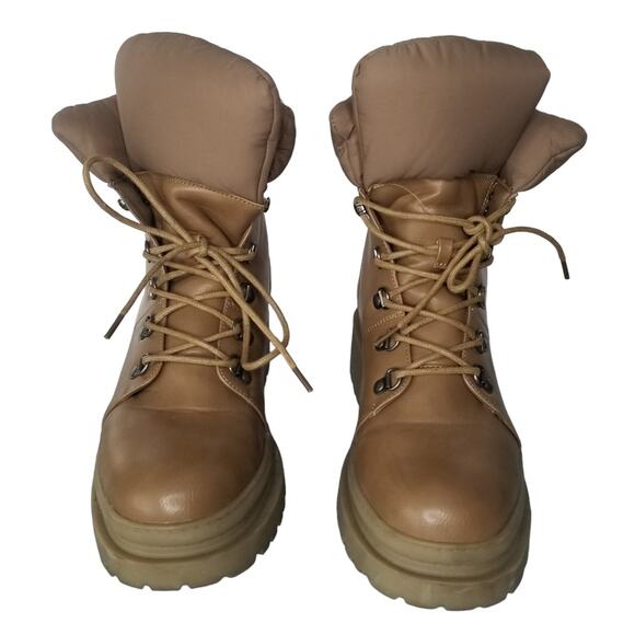 Journee Collection Womens Irrah Block Heel Booties Combat Boots, Size 12 - Picture 3 of 11